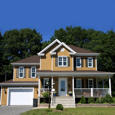 Photo of a two story house